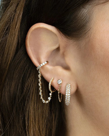 LOZRUNVE 925 Sterling Silver Jewelry Modern New Fashion High Quality Zircon Double Chain Earring - Evergleam Jewelry