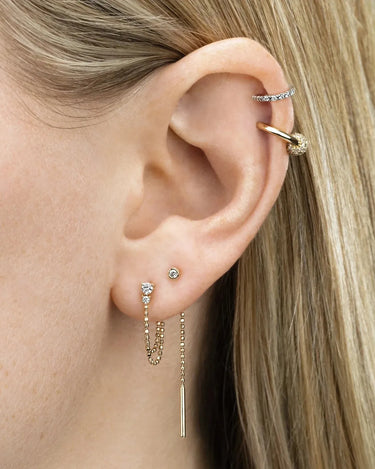 LOZRUNVE 925 Sterling Silver Jewelry Modern New Fashion High Quality Zircon Double Chain Earring - Evergleam Jewelry