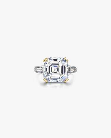 Sterling Silver Rings 925 Colorful Gems Asscher Cut Simulated Diamond Ring 5A Zircon Women Fashion Jewelry Ready to Ship - Evergleam Jewelry