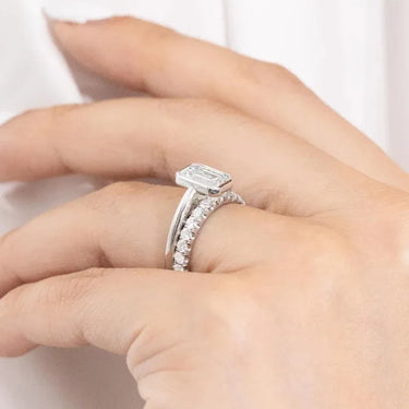 Bezel Emerald Engagement Ring - Evergleam Jewelry