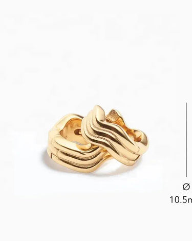 LOZRUNVE Fashion Jewelry 925 Silver Designer Inspired Wave Bold Huggie Hoop Earring - Evergleam Jewelry