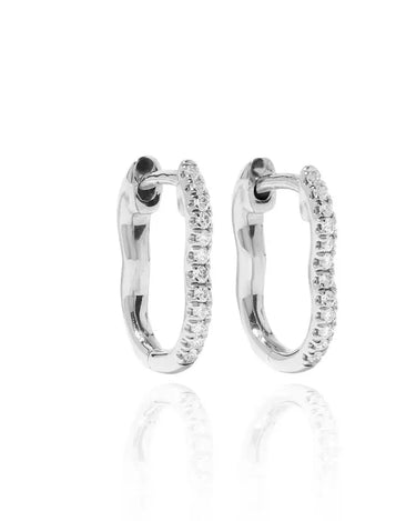 LOZRUNVE 925 Sterling Silver Pave Diamond Wave Huggie Hoop Earring - Evergleam Jewelry