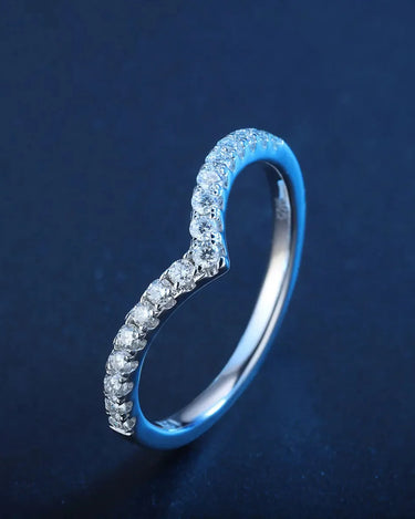 Anster Wholesale S925 Moissanite Simple Design Ring V Shape Guard Ring Customized Accept - Evergleam Jewelry