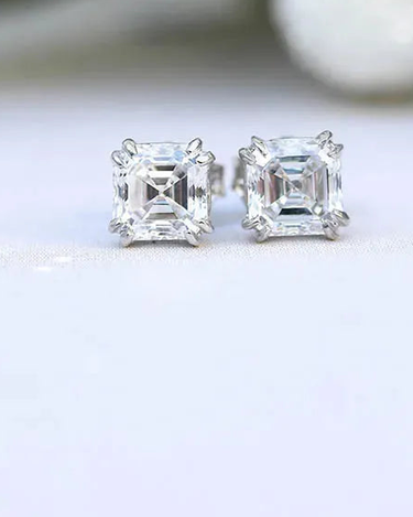 Elegant Diamond Earrings 18k White Gold Real Diamonds Earrings Women Diamond Earrings - Evergleam Jewelry