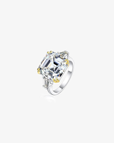 Sterling Silver Rings 925 Colorful Gems Asscher Cut Simulated Diamond Ring 5A Zircon Women Fashion Jewelry Ready to Ship - Evergleam Jewelry