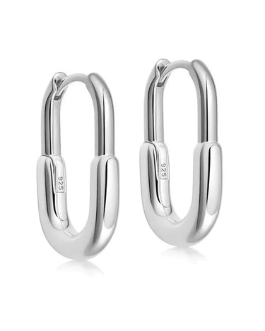 LOZRUNVE Fashion Designer Jewelry 925 Sterling Silver Gold Plated Minimalist U Shape Hoop Earring - Evergleam Jewelry