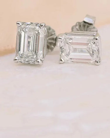 Fine Jewelry Diamond Earrings 18k White Gold Diamond Earring Studs Lab Diamond Earrings - Evergleam Jewelry
