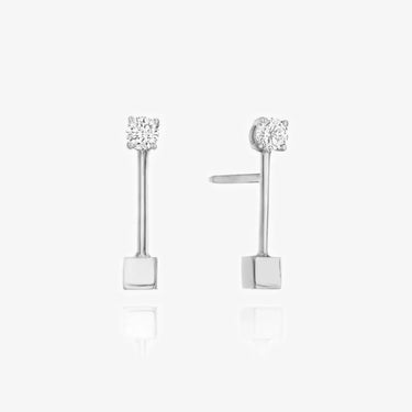 LOZRUNVE Sterling Silver 925 Unique Design Simple Geometric Stud Earring Rhodium Plated - Evergleam Jewelry