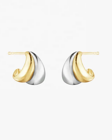 LOZRUNVE Custom Minimalist Two Tone Dome Chunky Bold Hoop Earring Fashion Jewelry Wholesale - Evergleam Jewelry