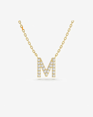 VLOVE Customized Handmade Jewelry By Designers Diamond Necklaces Jewelry 14K Gold Diamond Initial Necklace - Evergleam Jewelry
