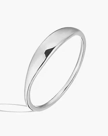 Curved Gold Signet Ring - Evergleam Jewelry