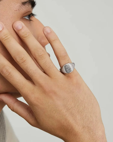 LOZRUNVE 18k Gold High Quality Men Women Sterling Silver Signet Ring 925 - Evergleam Jewelry