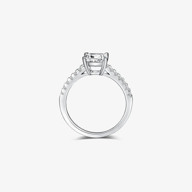 Princess Cut Engagement Ring with Side Accent - Evergleam Jewelry