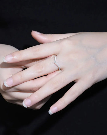 Anster Wholesale S925 Moissanite Simple Design Ring V Shape Guard Ring Customized Accept - Evergleam Jewelry
