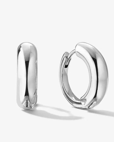 LOZRUNVE 925 Sterling Silver Gold High Quality Chunky Dome Tube Hoop Earring - Evergleam Jewelry
