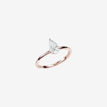 #18K Rose Gold-Pear Cut Engagement Ring Evergleam