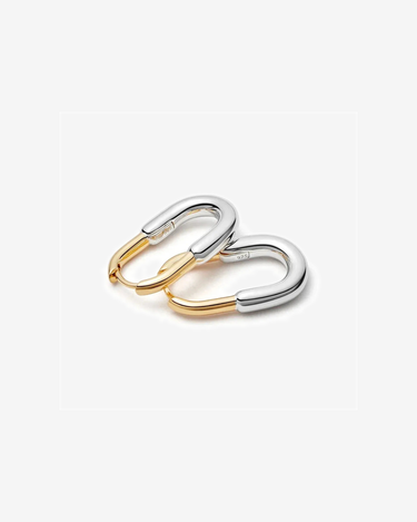 LOZRUNVE Fashion Designer Jewelry 925 Sterling Silver Gold Plated Minimalist U Shape Hoop Earring - Evergleam Jewelry