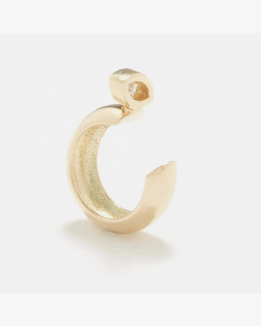 LOZRUNVE Punk Cip On Earring Jewelry Silver 925 Bezel Marquise Chunky Dome Ear Cuff for No Pierced Ear - Evergleam Jewelry