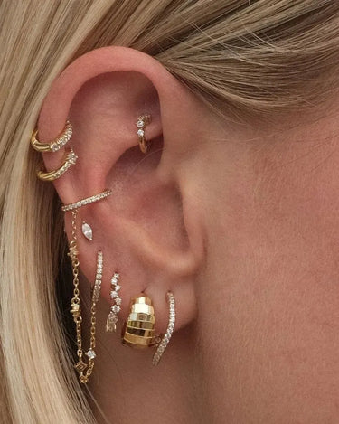 LOZRUNVE Sterling Silver 925 Fashion Texture Minimalist Thick Chunky Wide Dome Open Hoop Earring - Evergleam Jewelry