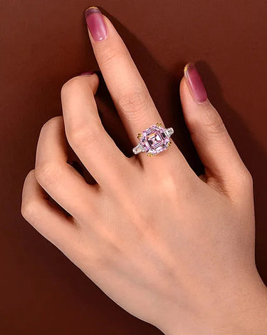 Sterling Silver Rings 925 Colorful Gems Asscher Cut Simulated Diamond Ring 5A Zircon Women Fashion Jewelry Ready to Ship - Evergleam Jewelry