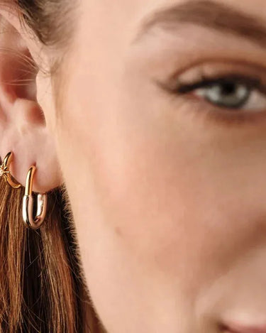 LOZRUNVE Fashion Designer Jewelry 925 Sterling Silver Gold Plated Minimalist U Shape Hoop Earring - Evergleam Jewelry