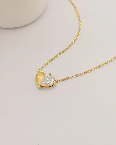 Heart Shape Pedant Necklaces with Pear Diamond - Evergleam Jewelry