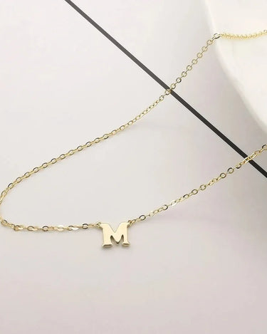 Trendy 9K Solid Gold Initial Letter name chain Necklace Customized Letter Name Necklace Real Gold Jewelry - Evergleam Jewelry