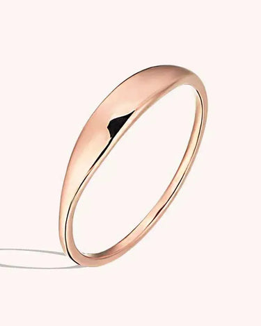 Curved Gold Signet Ring - Evergleam Jewelry