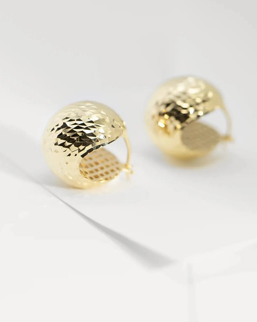 Earrings Gold Ball 18k Real Gold Personalized Earrings - Evergleam Jewelry