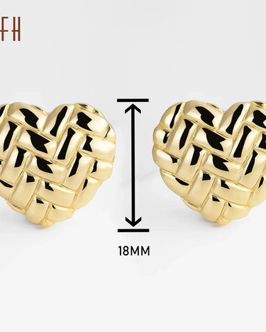 Pure Real 18K Gold Pawnable Earrings Jewelry Cute 18k Gold Hollow Heart Stud Earrings 18k Solid Gold Earrings - Evergleam Jewelry