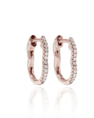 LOZRUNVE 925 Sterling Silver Pave Diamond Wave Huggie Hoop Earring - Evergleam Jewelry