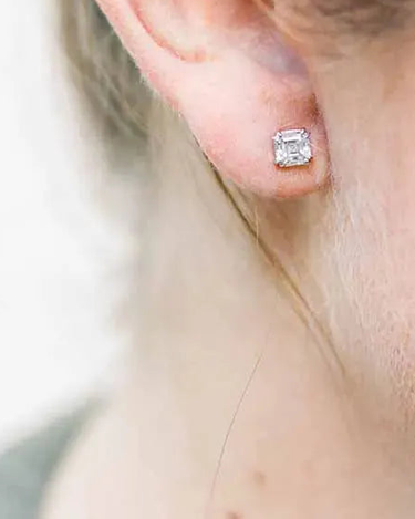 Elegant Diamond Earrings 18k White Gold Real Diamonds Earrings Women Diamond Earrings - Evergleam Jewelry