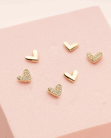 LOZRUNVE Silver 925 Jewelry Dainty Pave Little Heart Love Stud Gold Earring For Girls Women - Evergleam Jewelry