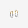 LOZRUNVE Fashion Jewelry Supplier 925 Sterling Silver Two Plating Tone Chunky Oval Huggie Hoop Earring Set - Evergleam Jewelry