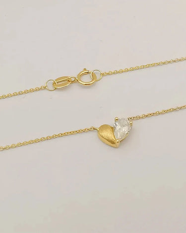 Heart Shape Pedant Necklaces with Pear Diamond - Evergleam Jewelry