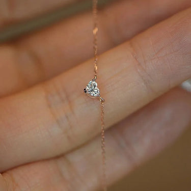 Diamond Heart Solitaire Necklace - Evergleam Jewelry
