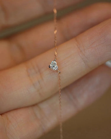 Diamond Heart Solitaire Necklace - Evergleam Jewelry