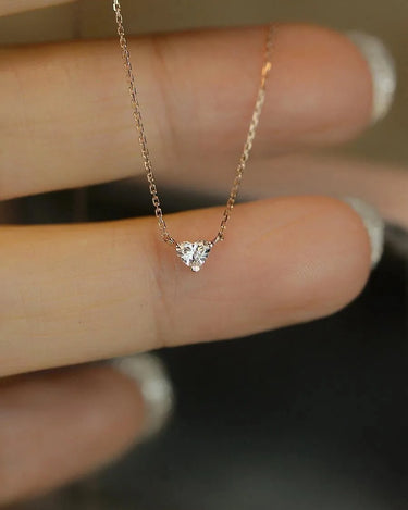Diamond Heart Solitaire Necklace - Evergleam Jewelry