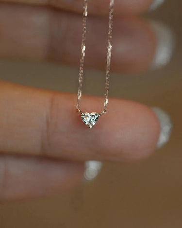 Diamond Heart Solitaire Necklace - Evergleam Jewelry