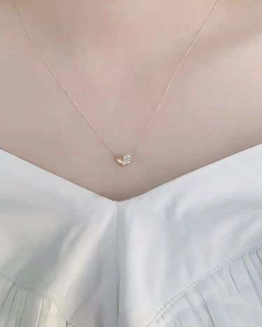 Heart Shape Pedant Necklaces with Pear Diamond - Evergleam Jewelry