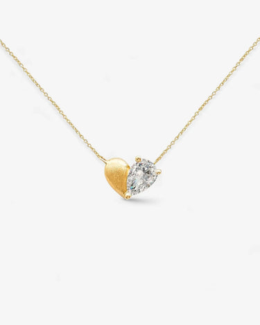 Heart Shape Pedant Necklaces with Pear Diamond - Evergleam Jewelry