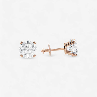 6 Prong Diamond Stud with Hidden Halo
