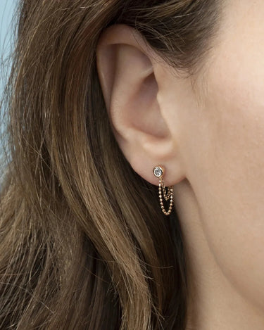 LOZRUNVE 925 Sterling Silver Jewelry Modern New Fashion High Quality Zircon Double Chain Earring - Evergleam Jewelry