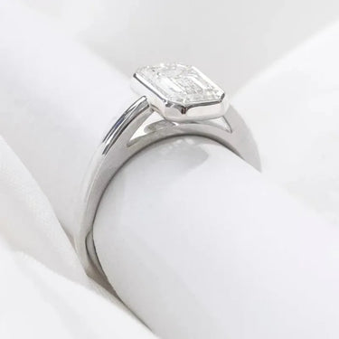 Bezel Emerald Engagement Ring - Evergleam Jewelry
