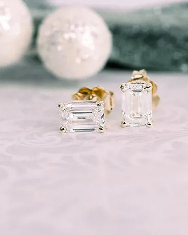 Fine Jewelry Diamond Earrings 18k White Gold Diamond Earring Studs Lab Diamond Earrings - Evergleam Jewelry