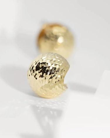 Earrings Gold Ball 18k Real Gold Personalized Earrings - Evergleam Jewelry