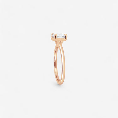 #18K Rose Gold-Horizontally Set Emerald Cut Engagement Ring Evergleam