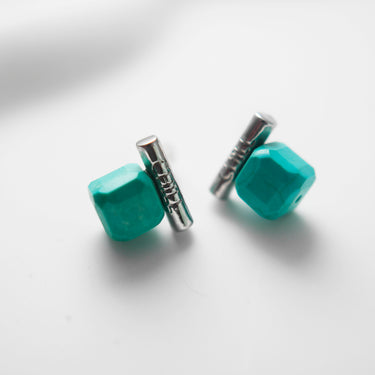 December Birthstone Turquoise Stud Earrings – Natural Treated Turquoise, 925 Silver Post, Gold or Silver Finish | Handmade Gift