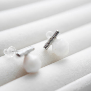 Minimal Moonstone Stud Earrings