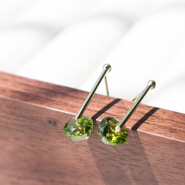 Delicate Birthstone Stud Earrings – 925 Silver with 18K Gold Plating